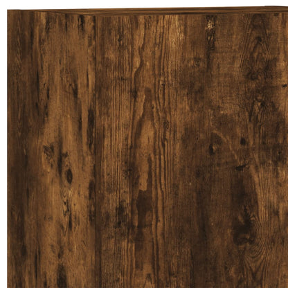 4 Piece TV Wall Units Smoked Oak Engineered Wood