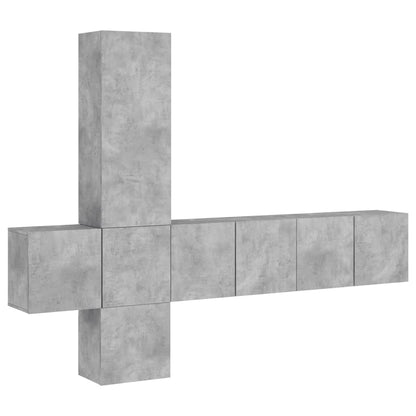5 Piece TV Wall Units Concrete Grey Engineered Wood