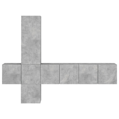 5 Piece TV Wall Units Concrete Grey Engineered Wood