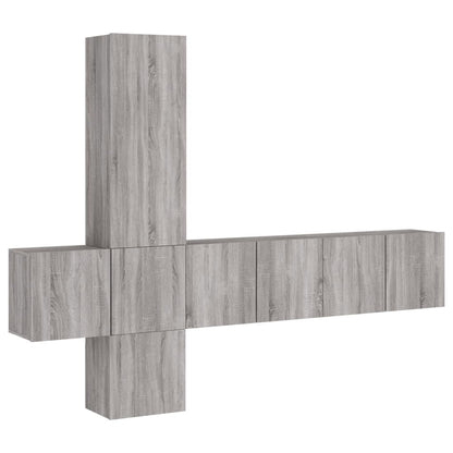 5 Piece TV Wall Units Grey Sonoma Engineered Wood