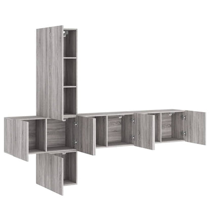 5 Piece TV Wall Units Grey Sonoma Engineered Wood