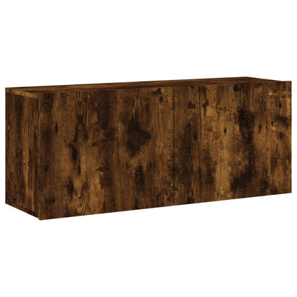 5 Piece TV Wall Units Smoked Oak Engineered Wood