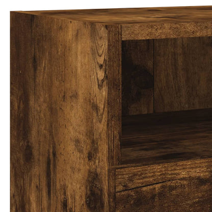 4 Piece TV Wall Units Smoked Oak Engineered Wood