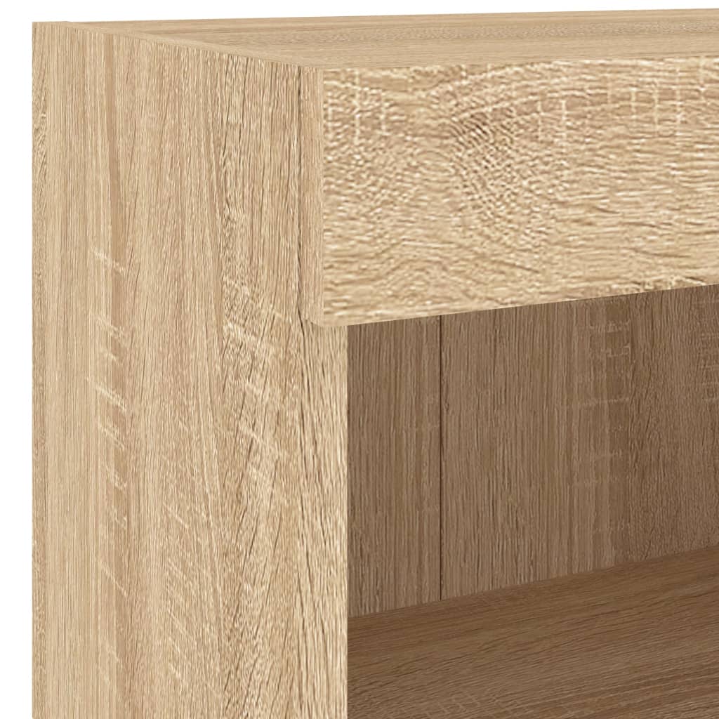 4 Piece TV Wall Cabinets with LED Lights Sonoma Oak