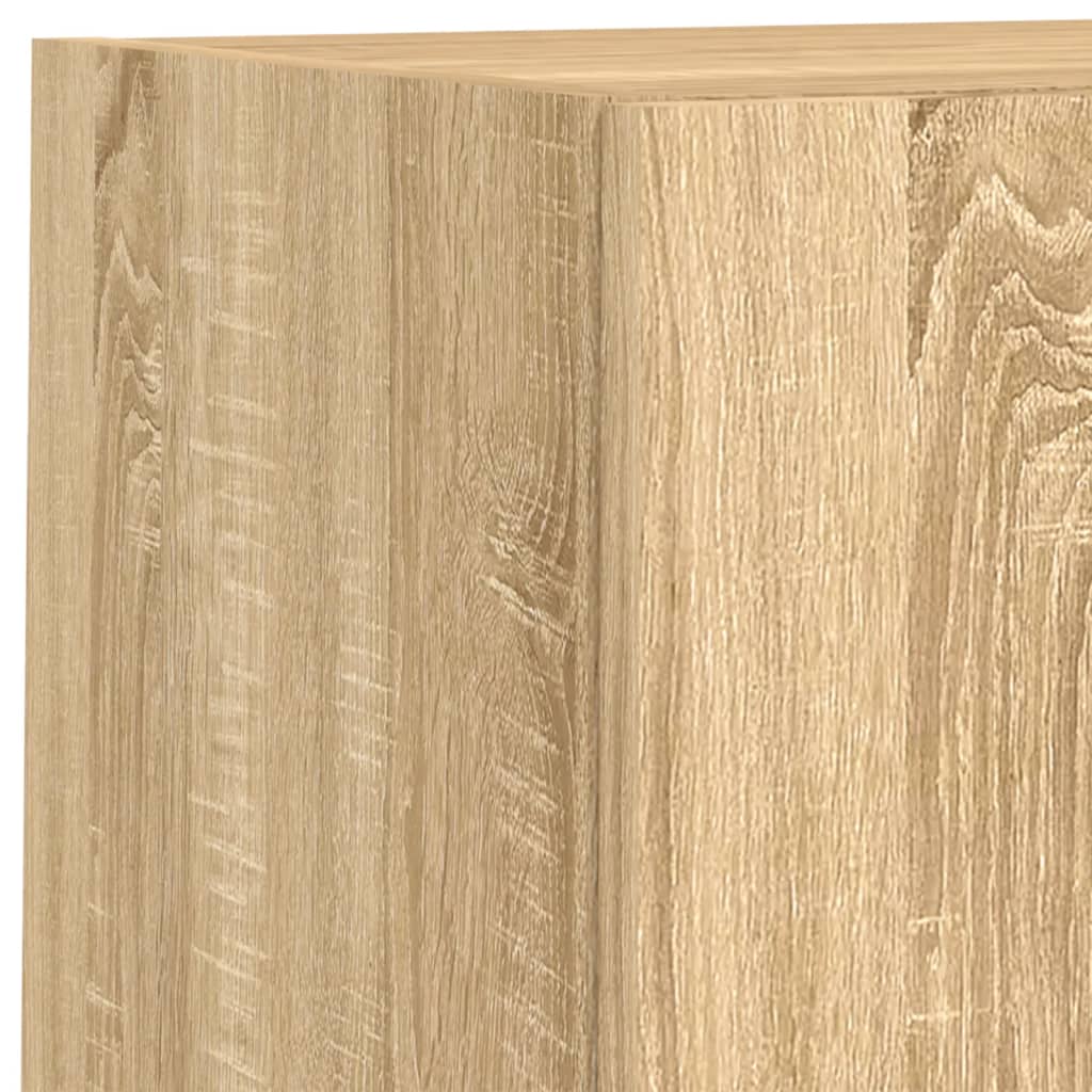 4 Piece TV Wall Cabinets with LED Lights Sonoma Oak