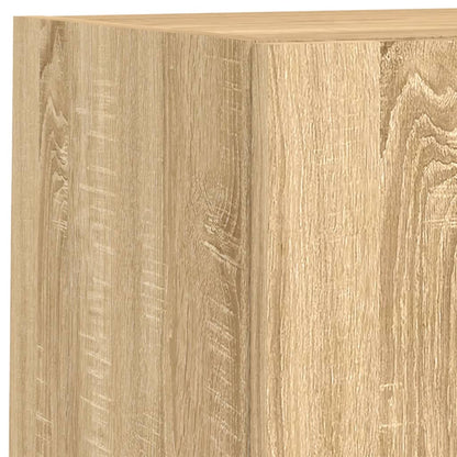 4 Piece TV Wall Cabinets with LED Lights Sonoma Oak