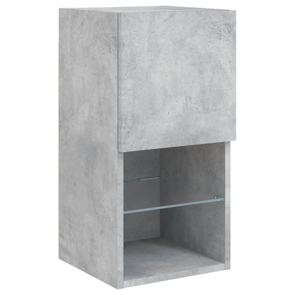 4 Piece TV Wall Cabinets with LED Lights Concrete Grey