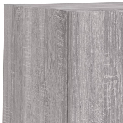 4 Piece TV Wall Cabinets with LED Lights Grey Sonoma