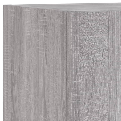 5 Piece TV Wall Units with LED Grey Sonoma Engineered Wood