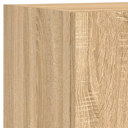 4 Piece TV Wall Units with LED Sonoma Oak Engineered Wood