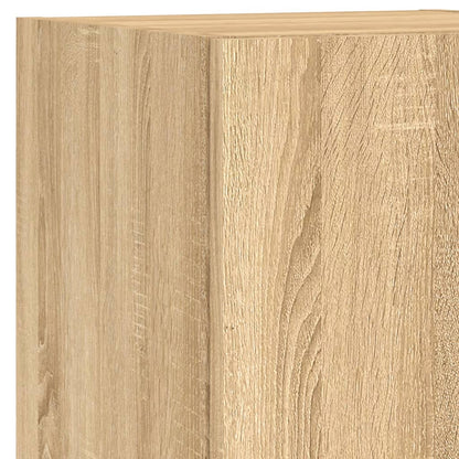 4 Piece TV Wall Units with LED Sonoma Oak Engineered Wood