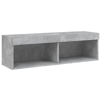 5 Piece TV Wall Units with LED Concrete Grey Engineered Wood