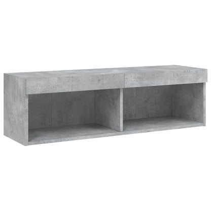 5 Piece TV Wall Units with LED Concrete Grey Engineered Wood