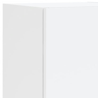 7 Piece TV Wall Cabinet Set with LED Lights White