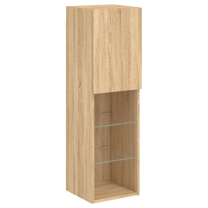 6 Piece TV Wall Cabinet Set with LED Lights Sonoma Oak