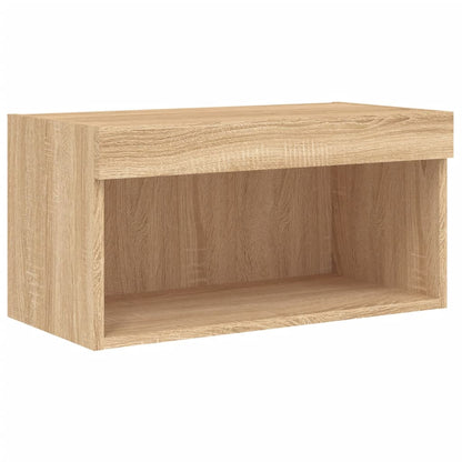 6 Piece TV Wall Cabinet Set with LED Lights Sonoma Oak