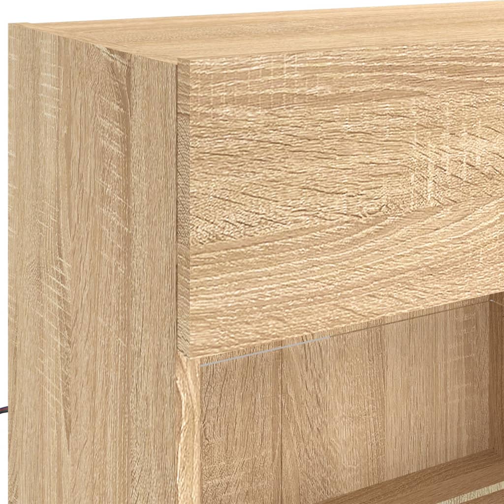 6 Piece TV Wall Cabinet Set with LED Lights Sonoma Oak