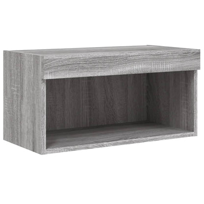 6 Piece TV Wall Cabinet Set with LED Lights Grey Sonoma