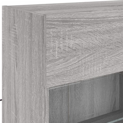 6 Piece TV Wall Cabinet Set with LED Lights Grey Sonoma