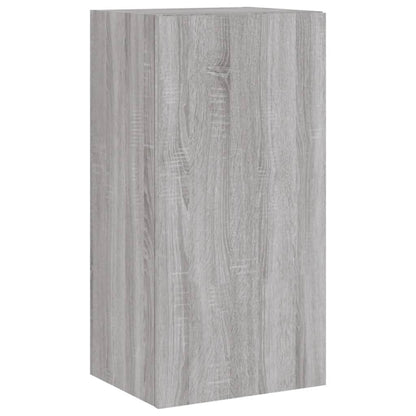 3 Piece TV Wall Cabinets with LED Lights Grey Sonoma