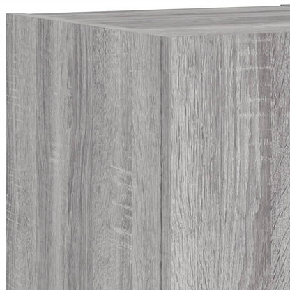 3 Piece TV Wall Cabinets with LED Lights Grey Sonoma