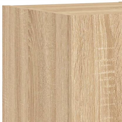 4 Piece TV Wall Cabinets with LED Lights Sonoma Oak