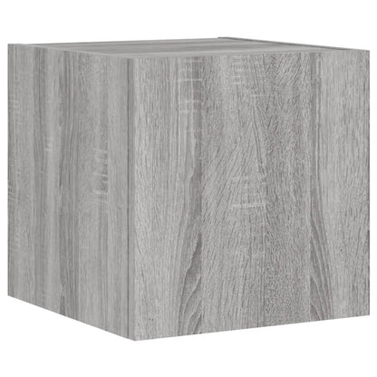 4 Piece TV Wall Cabinets with LED Lights Grey Sonoma