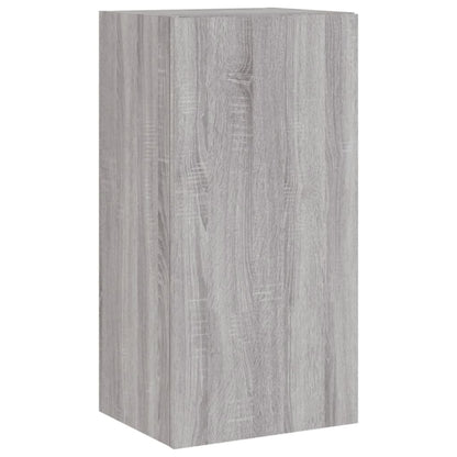 4 Piece TV Wall Cabinets with LED Lights Grey Sonoma