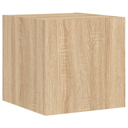 6 Piece TV Wall Cabinets with LED Lights Sonoma Oak