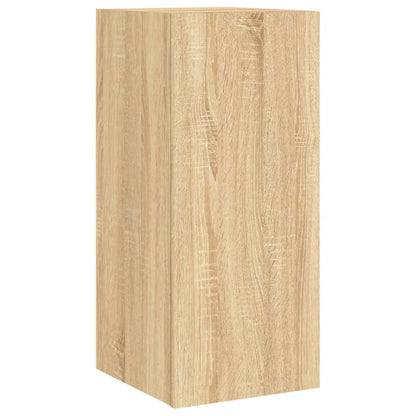 6 Piece TV Wall Cabinets with LED Lights Sonoma Oak