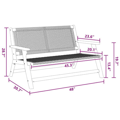 Garden Furniture Grey 122 x 78 x 73cm Solid Acacia wood