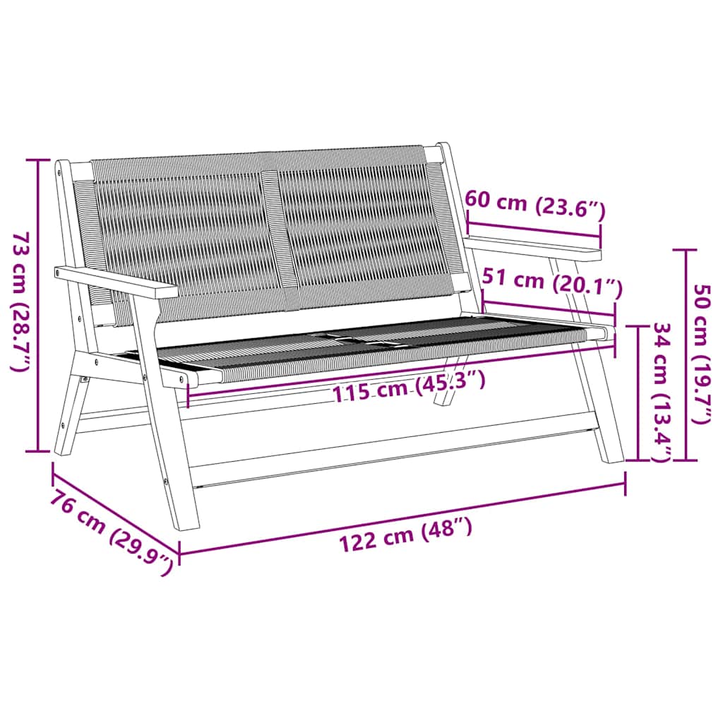 Garden Furniture Beige 78 x 122 x 73cm Solid Acacia wood