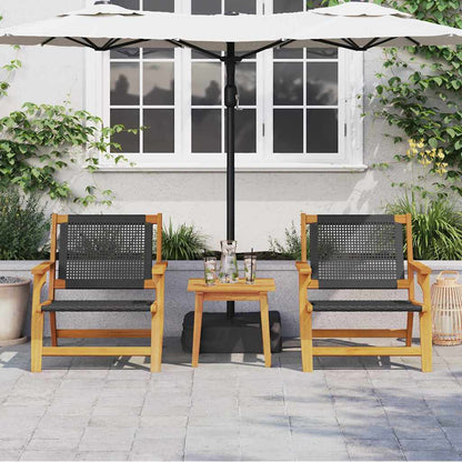 Garden Furniture 2 pcs Black 67 x 78 x 73cm Solid Acacia wood