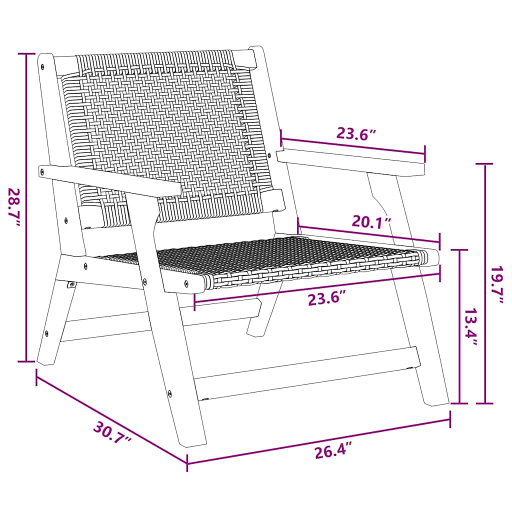 Garden Furniture 2 pcs Black 67 x 78 x 73cm Solid Acacia wood