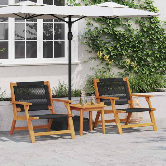 Garden Furniture 2 pcs Black 78 x 67 x 73cm Solid Acacia wood