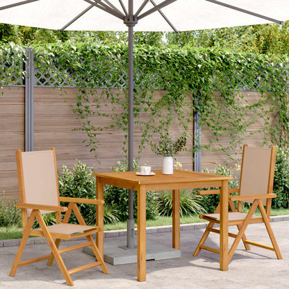 Garden Chairs 2 pcs Taupe Solid Wood Acacia and Fabric