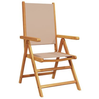 Garden Chairs 2 pcs Taupe Solid Wood Acacia and Fabric