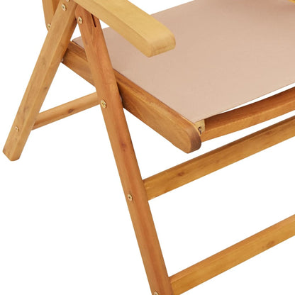 Garden Chairs 2 pcs Taupe Solid Wood Acacia and Fabric