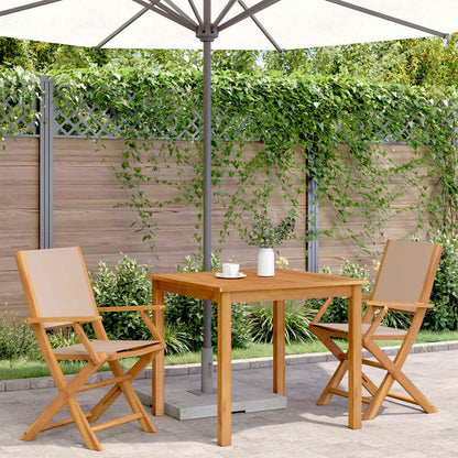 Garden Chairs 2 pcs Taupe Solid Wood Acacia and Fabric