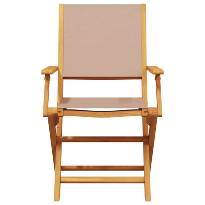 Garden Chairs 2 pcs Taupe Solid Wood Acacia and Fabric