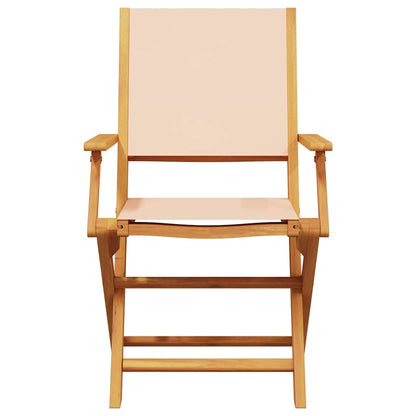 Garden Chairs 2 pcs Beige Solid Wood Acacia and Fabric