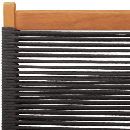 Garden Chairs 2 pcs Black Solid Wood Acacia and Polypropylene