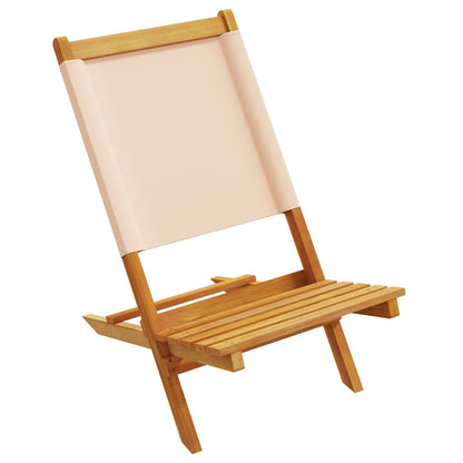 Garden Chairs 2 pcs Beige Solid Wood Acacia and Fabric