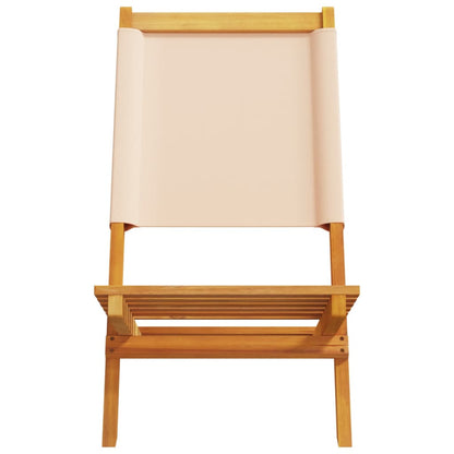 Garden Chairs 2 pcs Beige Solid Wood Acacia and Fabric