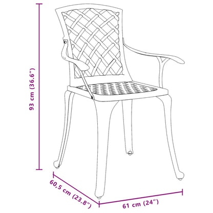 Garden Chairs 2 pcs Green Cast Aluminium
