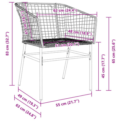 Garden Chairs 2 pcs Black Poly Rattan