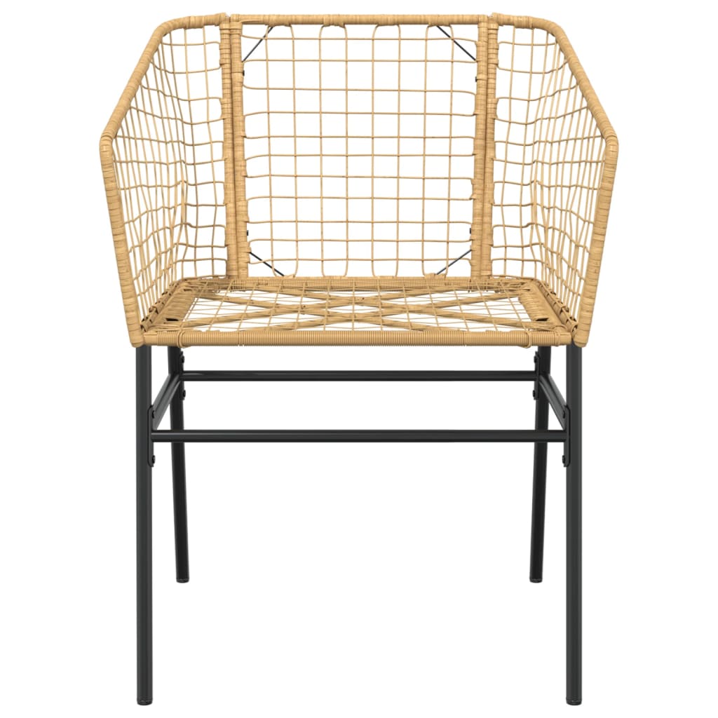 Garden Chairs 2 pcs Brown Poly Rattan