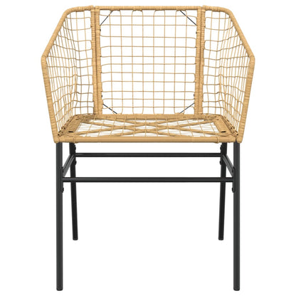 Garden Chairs 2 pcs Brown Poly Rattan