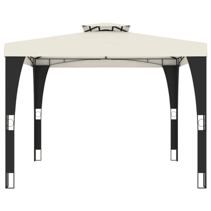 Gazebo with Double Roof Cream 2.98x2.98 m Steel