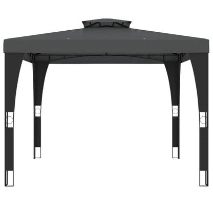 Gazebo with Double Roof Anthracite 2.98x2.98 m Steel